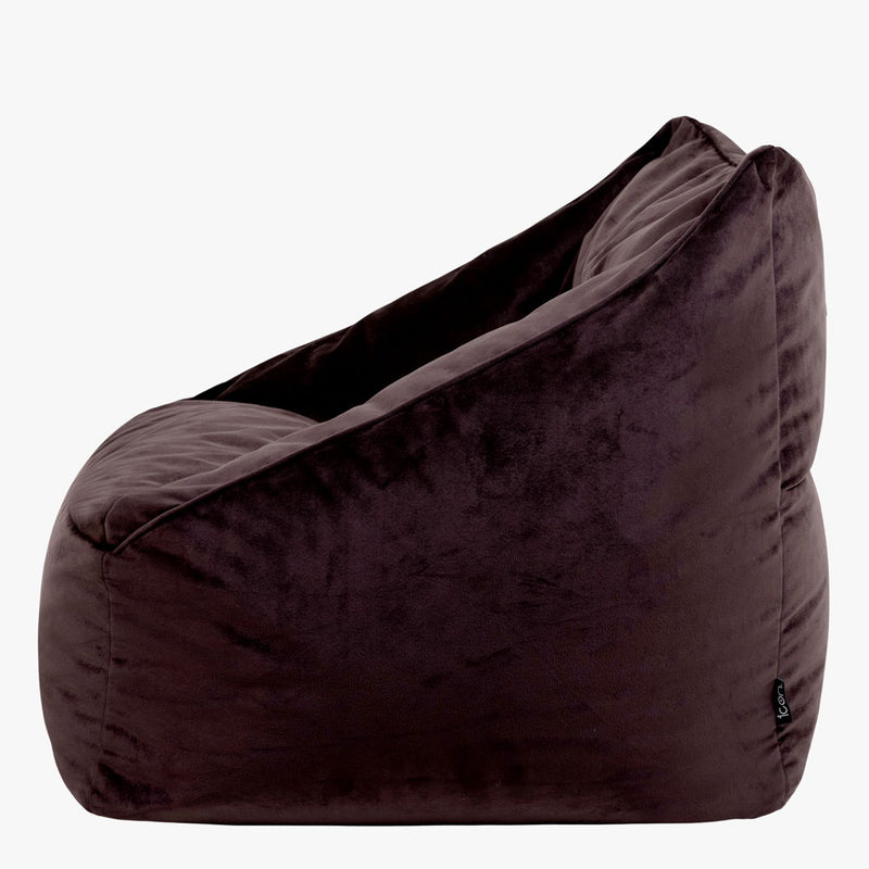 Pouf fauteuil Natalia Velours - Marron