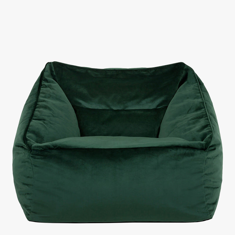 Fauteuil Poire Natalia Velours - Vert Forêt