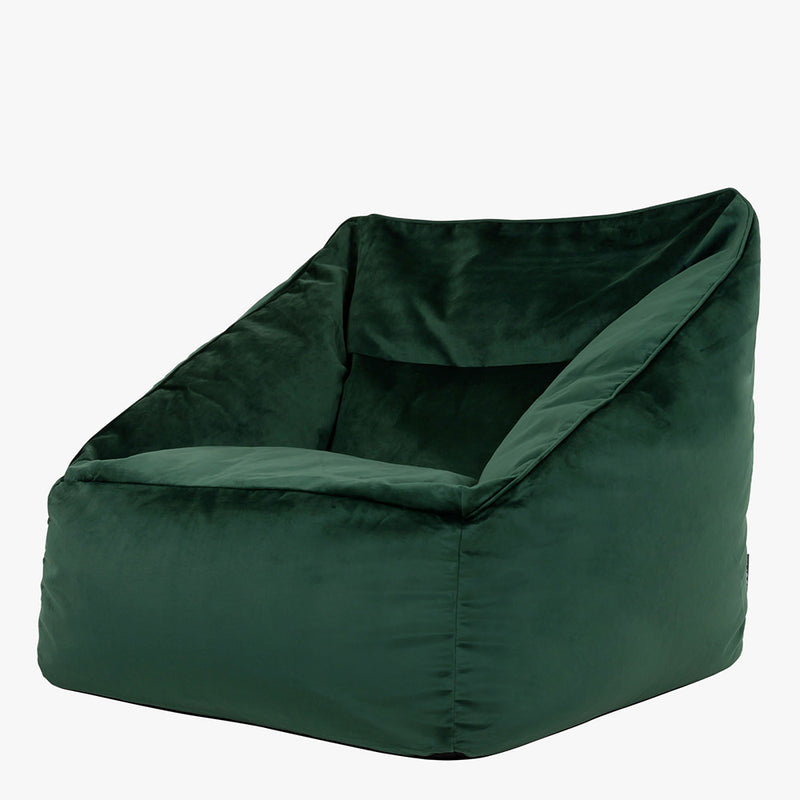 Fauteuil Poire Natalia Velours - Vert Forêt