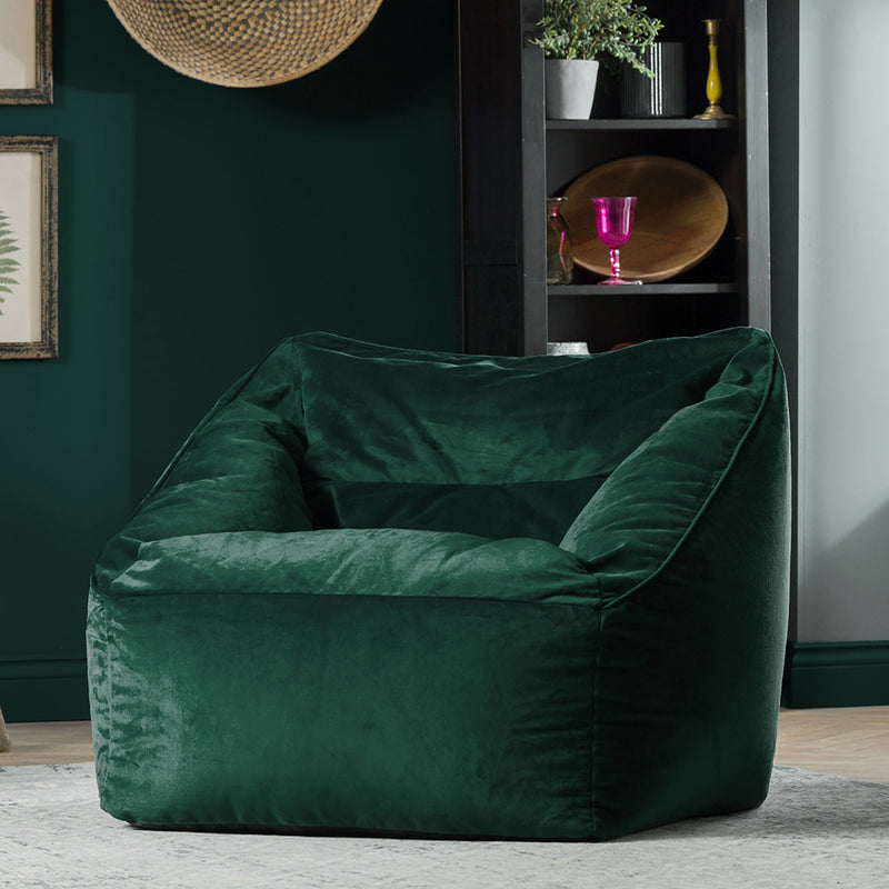 Fauteuil Poire Natalia Velours - Vert Forêt