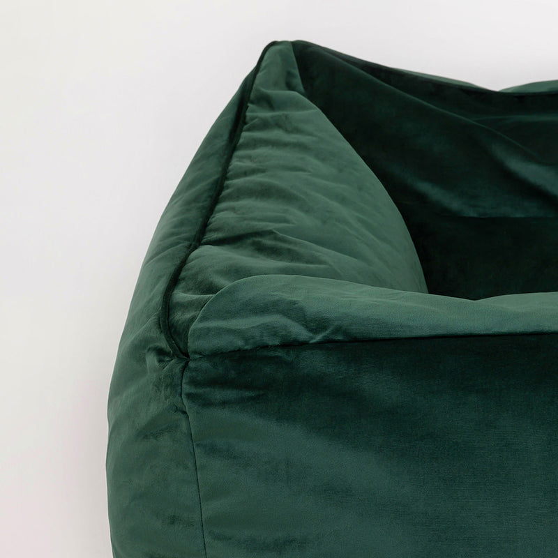 Fauteuil Poire Natalia Velours - Vert Forêt