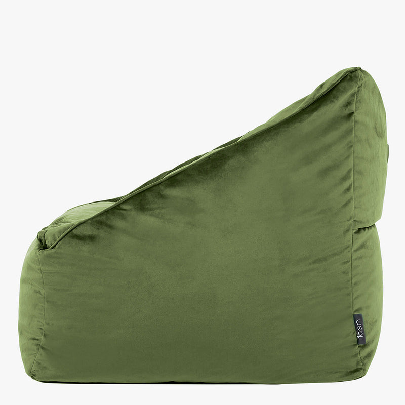 Pouf fauteuil Natalia Velours - Vert sauge