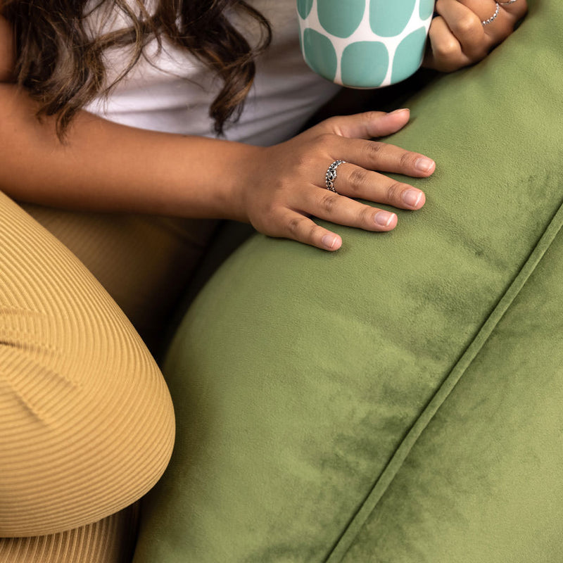 Pouf fauteuil Natalia Velours - Vert sauge
