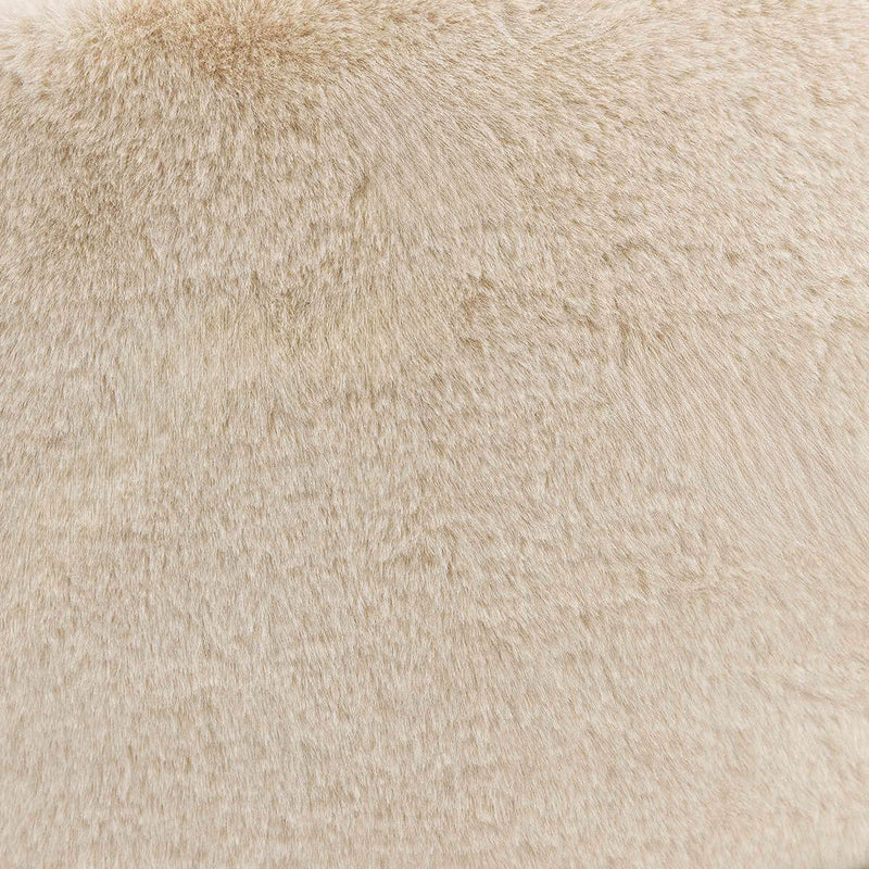 Pouf fauteuil Natalia en fausse fourrure, naturel