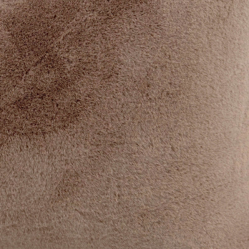 Pouf fauteuil Natalia en fausse fourrure, brun moka