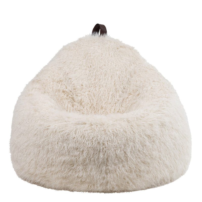 Pouf méridienne en molleton Yeti, naturel