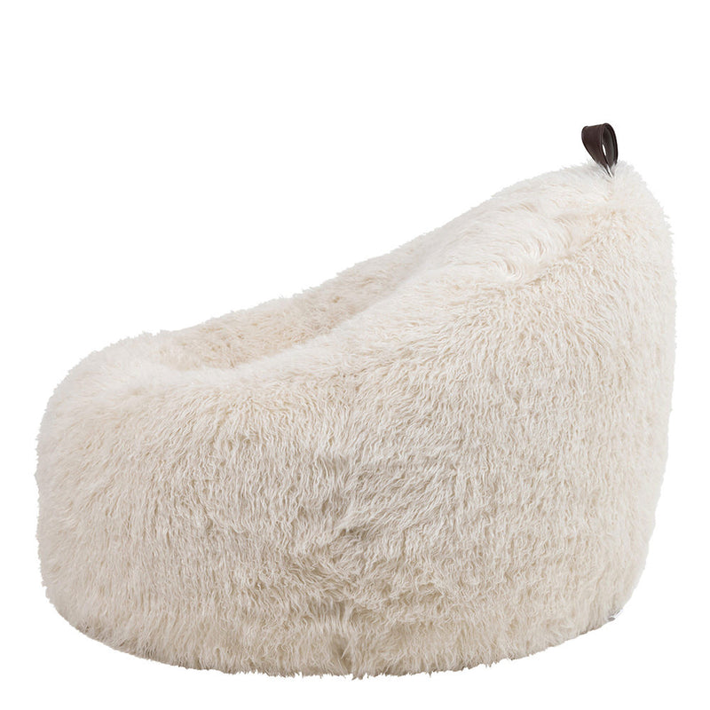 Pouf méridienne en molleton Yeti, naturel