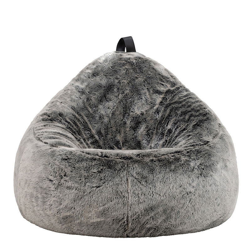 Pouf méridienne en molleton loup arctique, gris