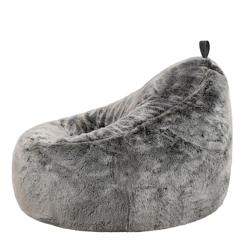 Pouf méridienne en molleton loup arctique, gris