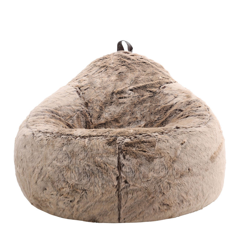 Pouf cocon en fausse fourrure - Vison