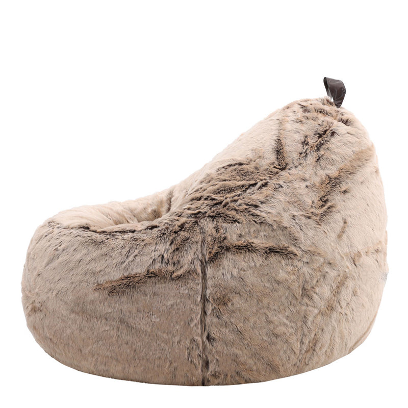 Pouf cocon en fausse fourrure - Vison