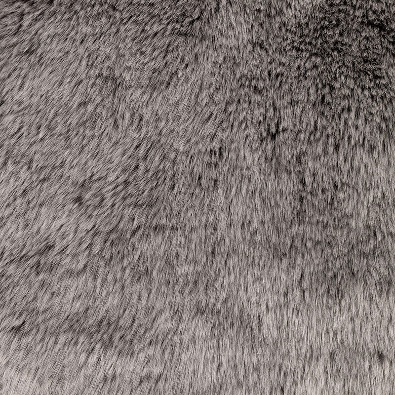 Pouf classique en fausse fourrure loup arctique, Gris