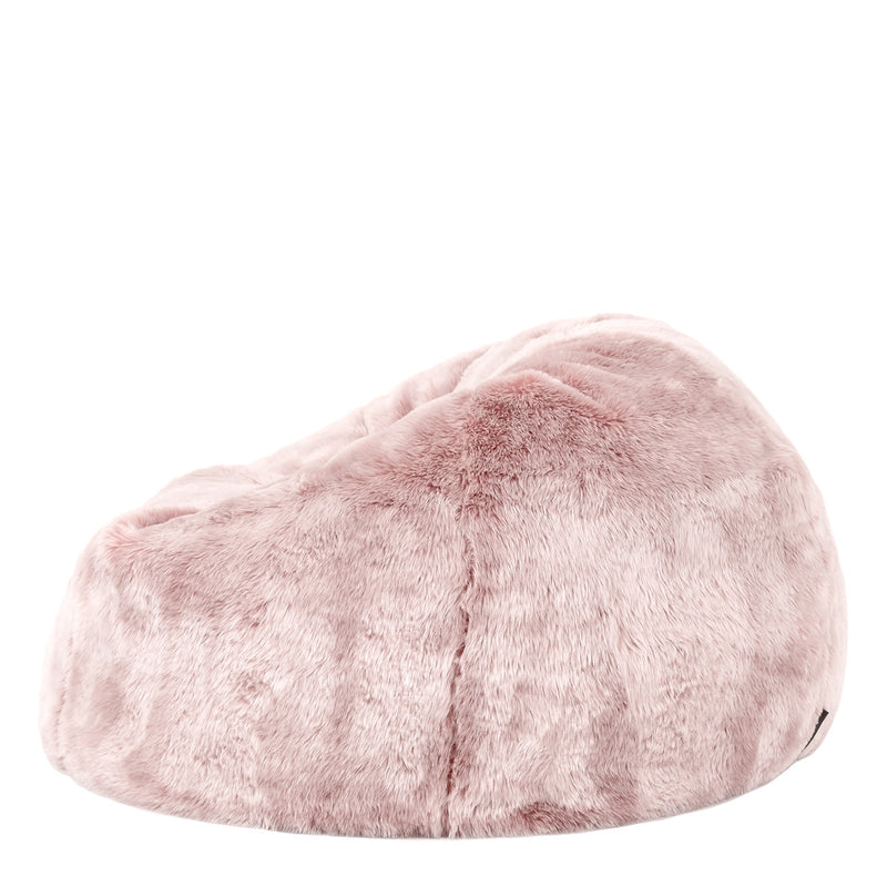 Pouf classique en fausse fourrure Hacienda, rose