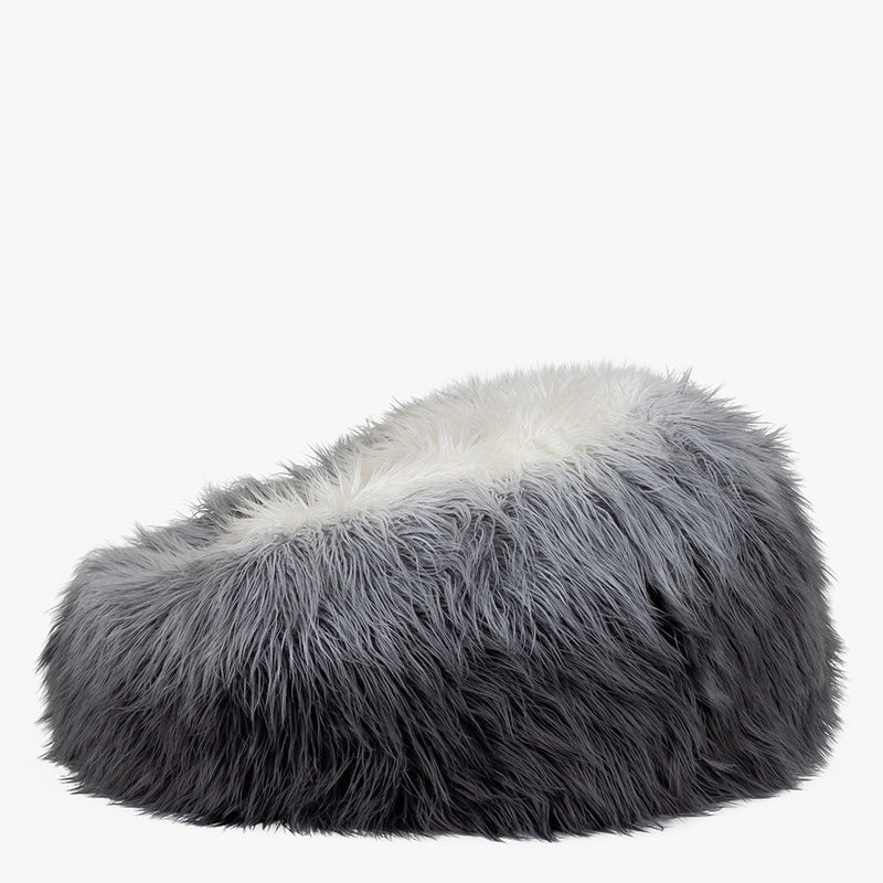 Pouf en fausse fourrure - Gris