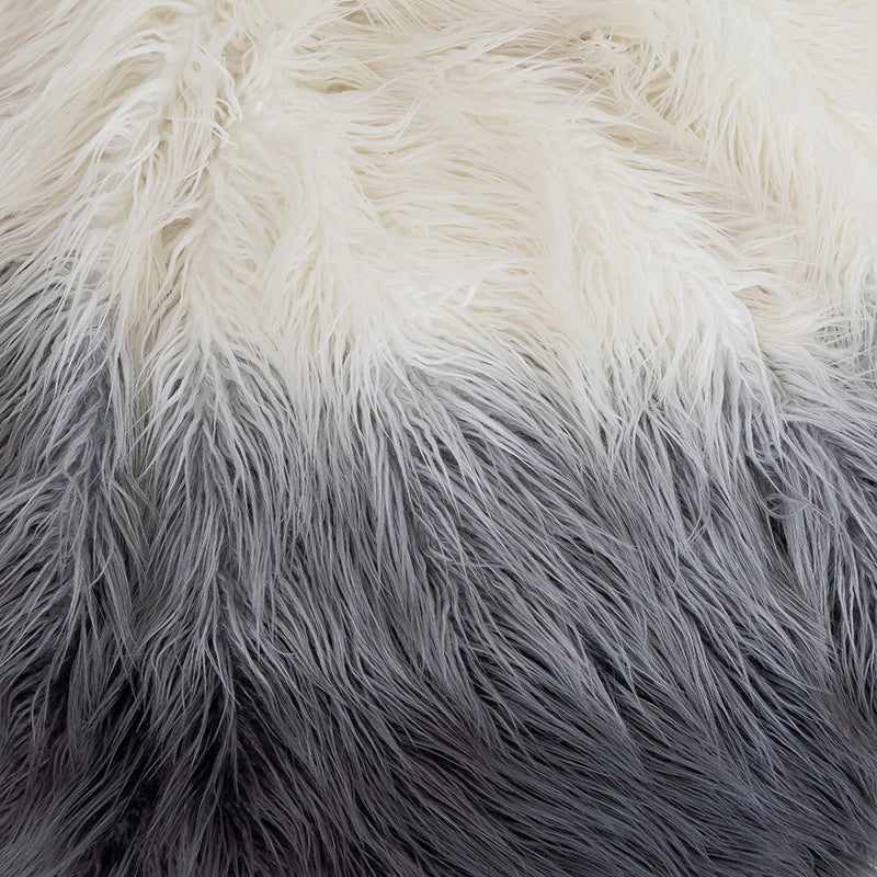 Pouf en fausse fourrure - Gris