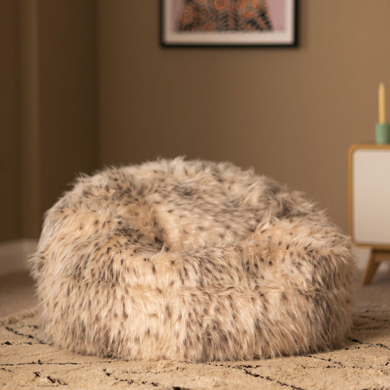 Pouf poil long - Naturel