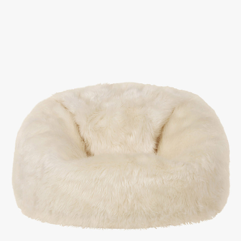 Pouf classique en fausse fourrure Soho, Naturel