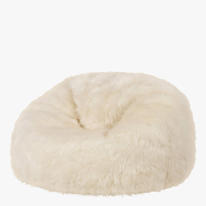 Pouf classique en fausse fourrure Soho, Naturel