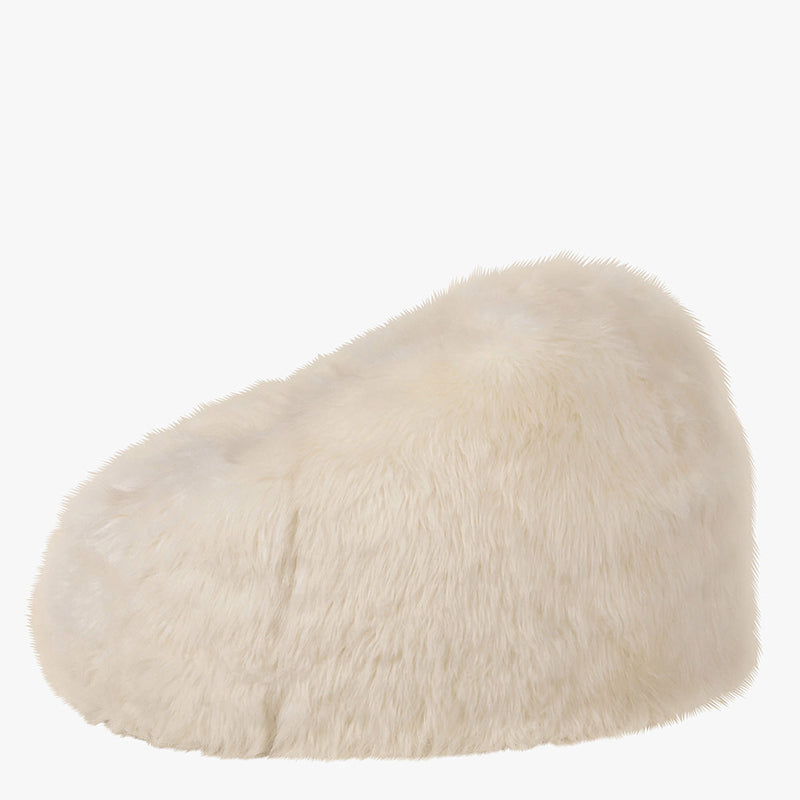 Pouf classique en fausse fourrure Soho, Naturel