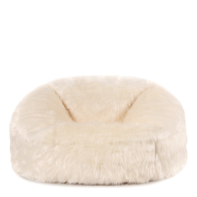 Pouf classique en fausse fourrure Soho, Naturel