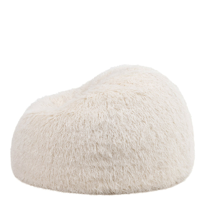 Pouf classique en fausse fourrure Mongolian, natruel 