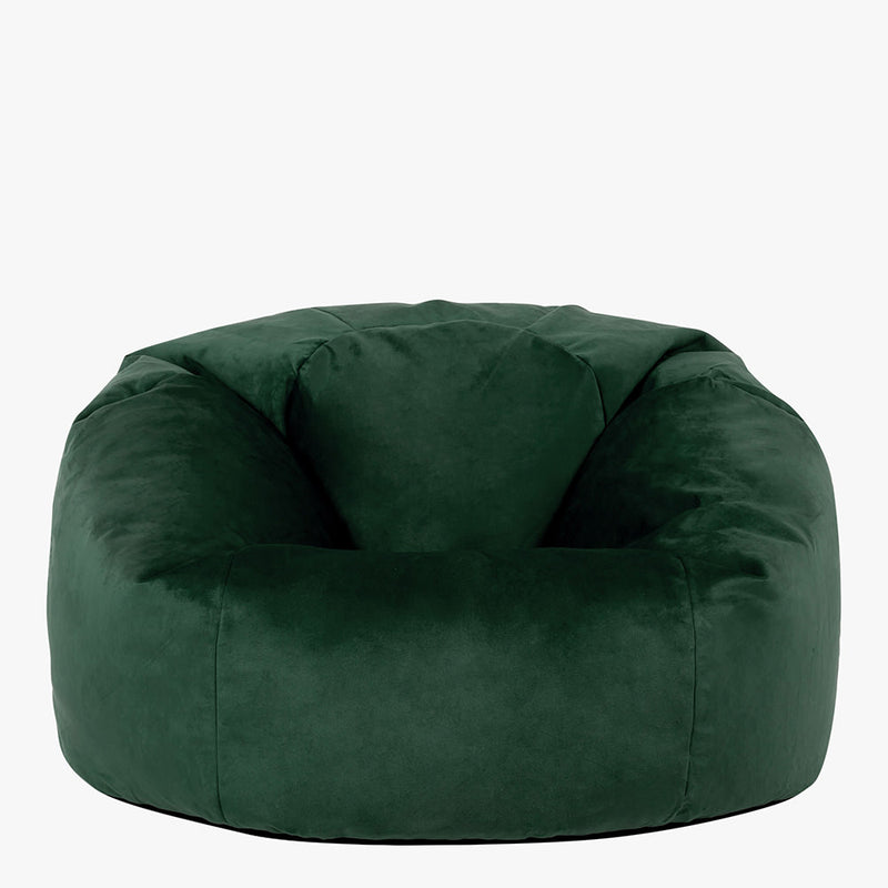 Pouf poire classique en velours Kingston - Vert forêt