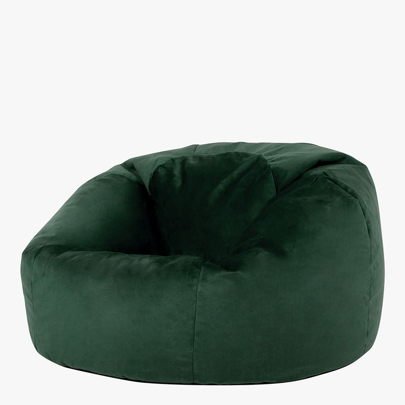 Pouf poire classique en velours Kingston - Vert forêt