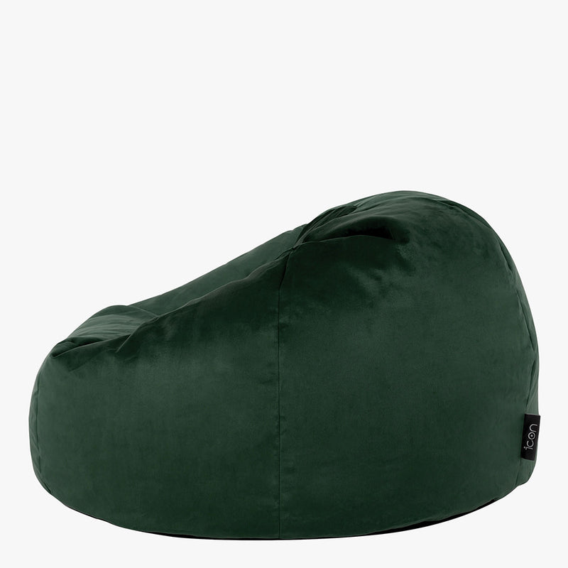 Pouf poire classique en velours Kingston - Vert forêt