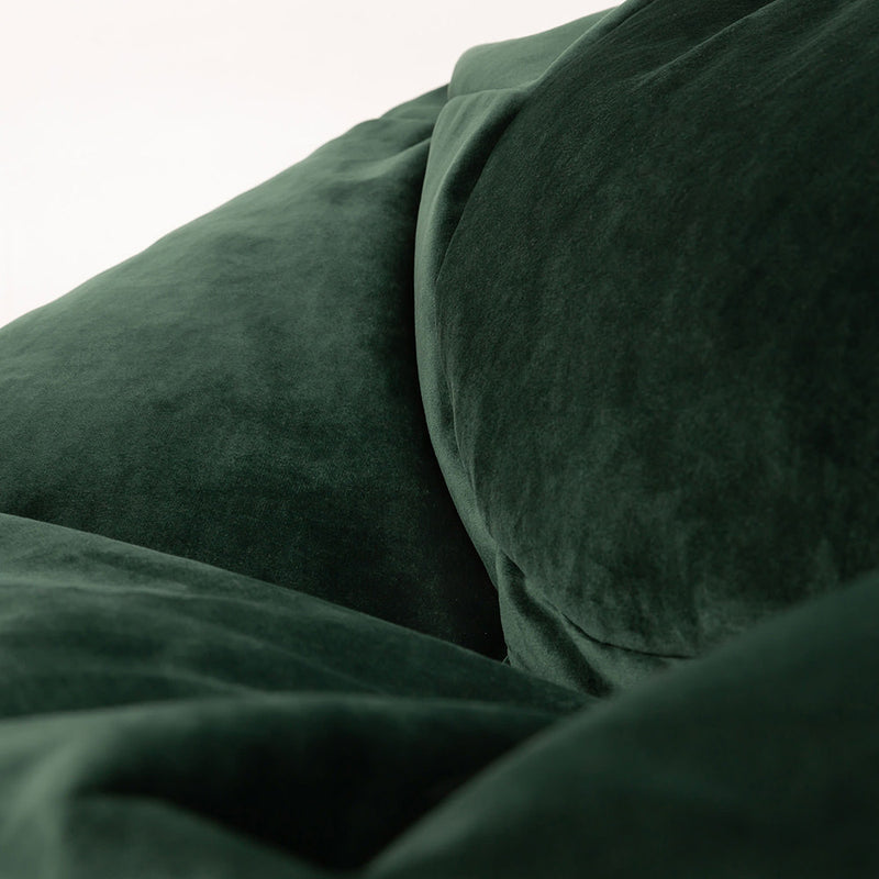 Pouf poire classique en velours Kingston - Vert forêt
