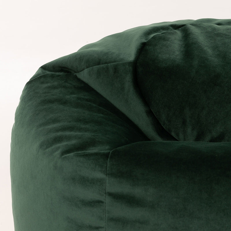 Pouf poire classique en velours Kingston - Vert forêt