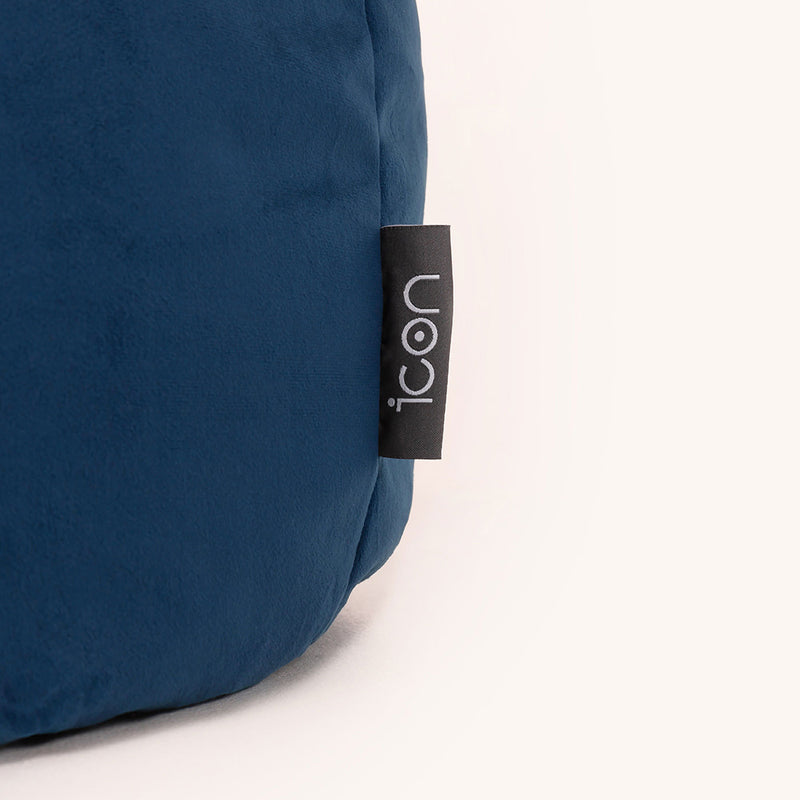 Pouf classique en velours Kingston, bleu marine
