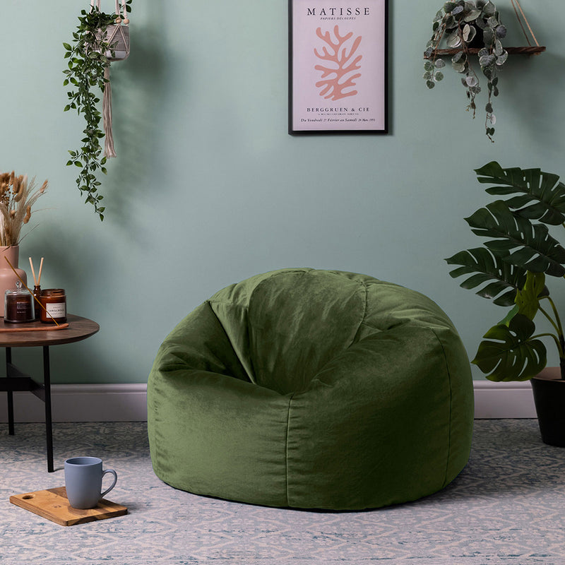 Pouf géant classique Kingston Velvet – vert sauge