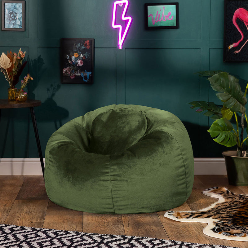 Pouf géant classique Kingston Velvet – vert sauge