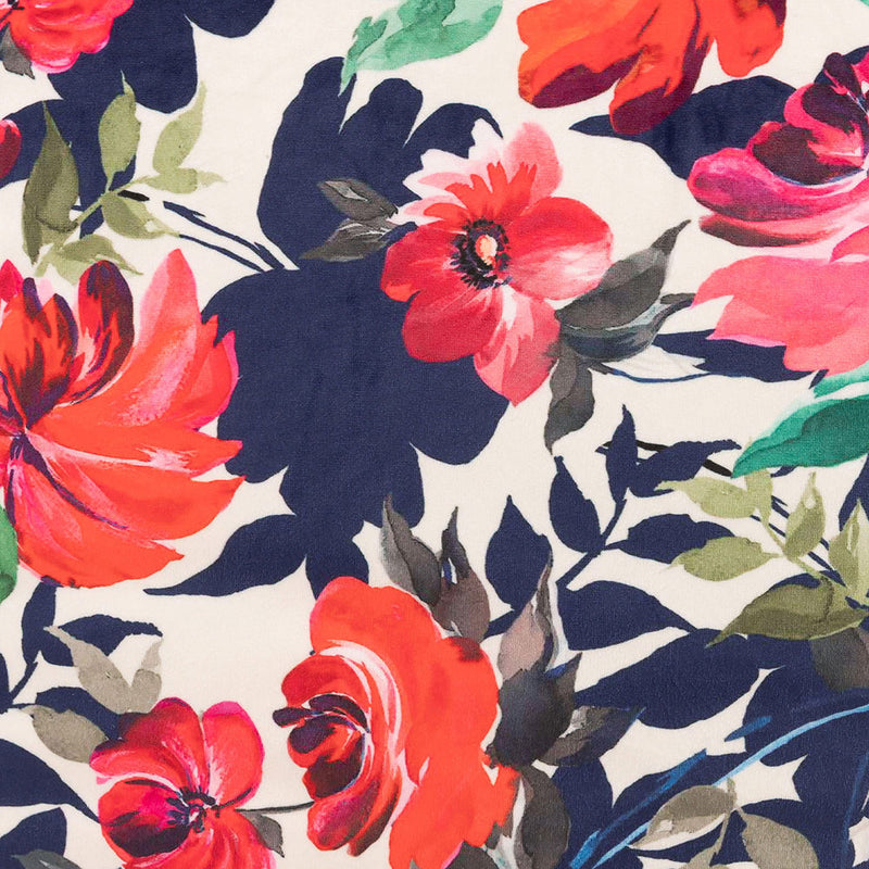 Pouf poire classique en velours Icon® Bright Florals