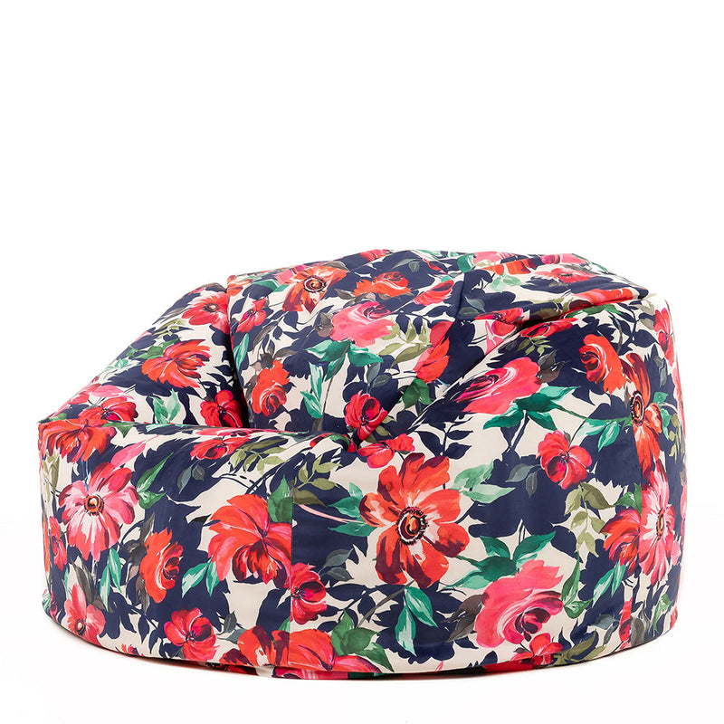 Pouf poire classique en velours Icon® Bright Florals