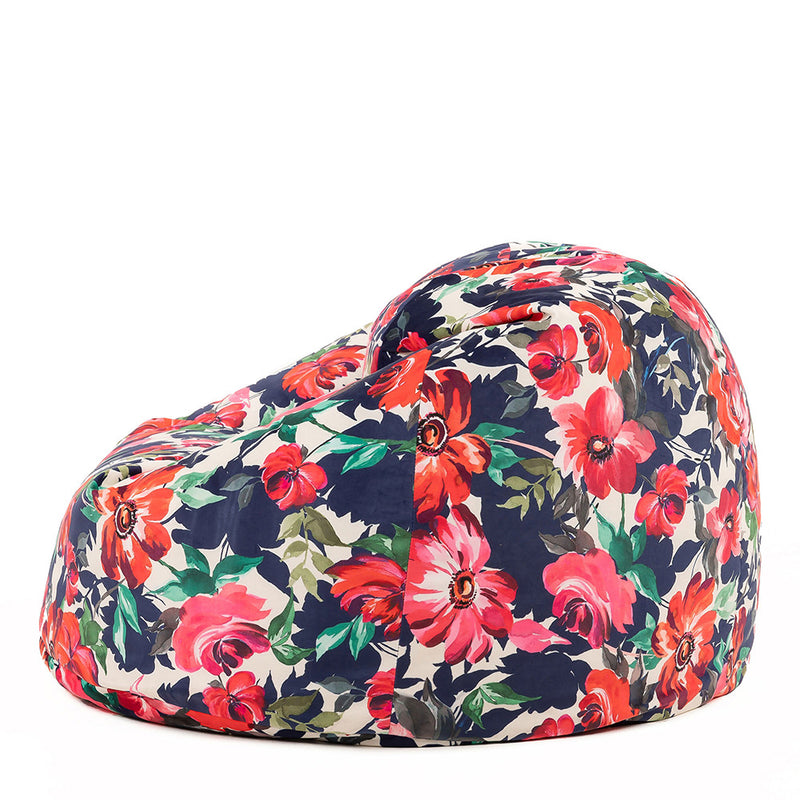 Pouf poire classique en velours Icon® Bright Florals