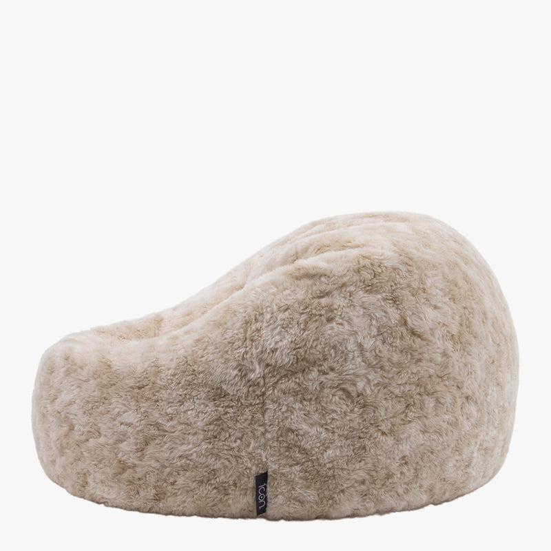 Pouf en fausse fourrure - Marron