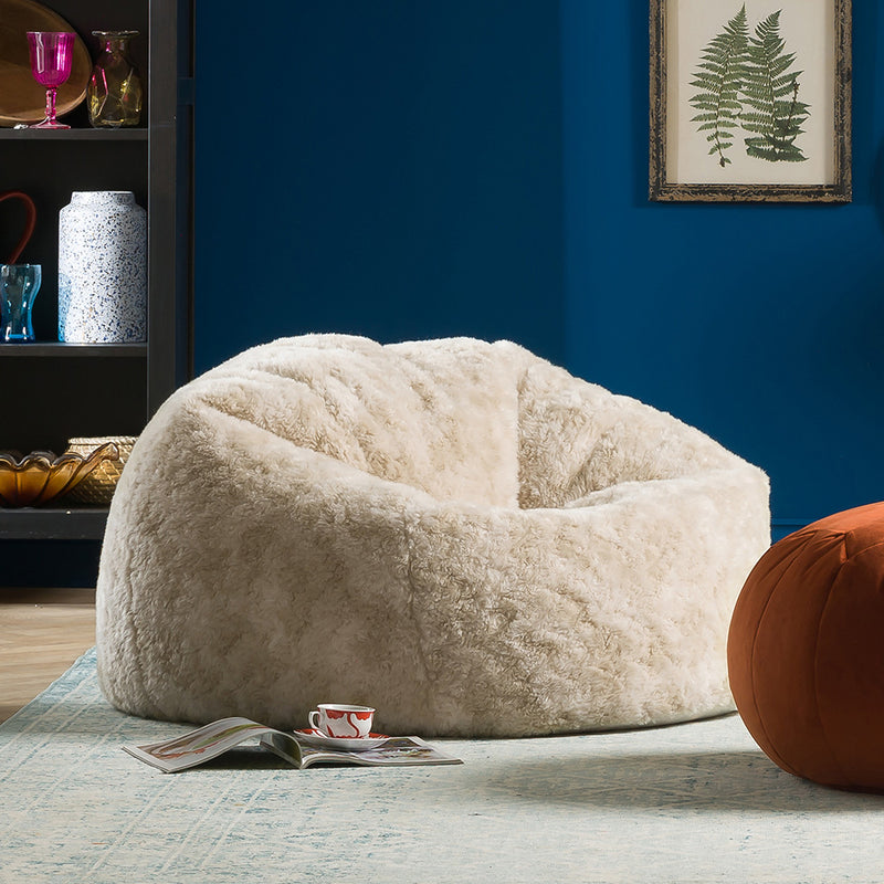 Pouf en fausse fourrure - Marron