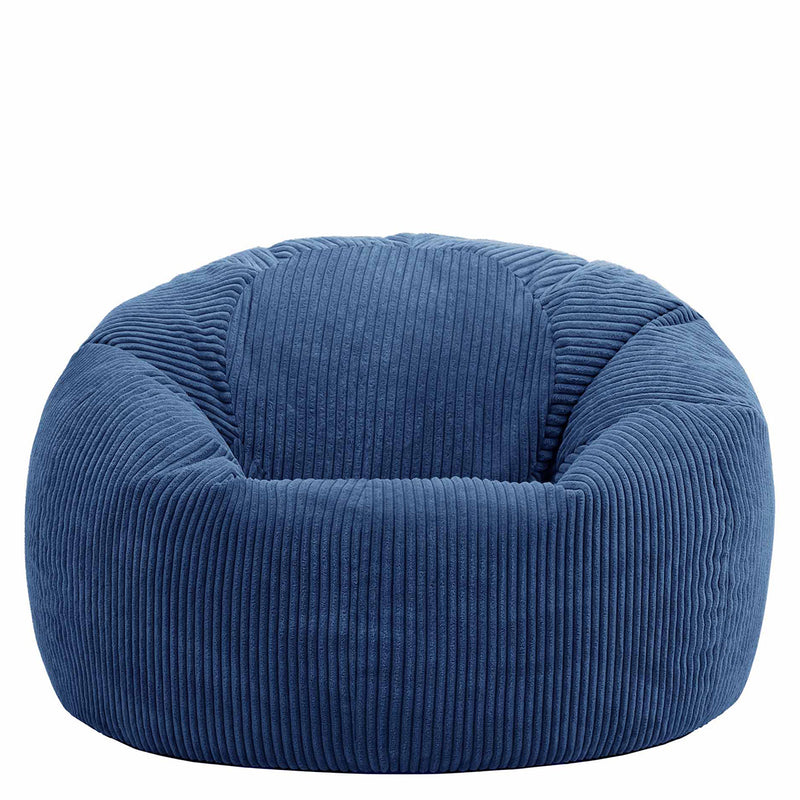 Pouf classique Kingston en velours côtelé, bleu marine