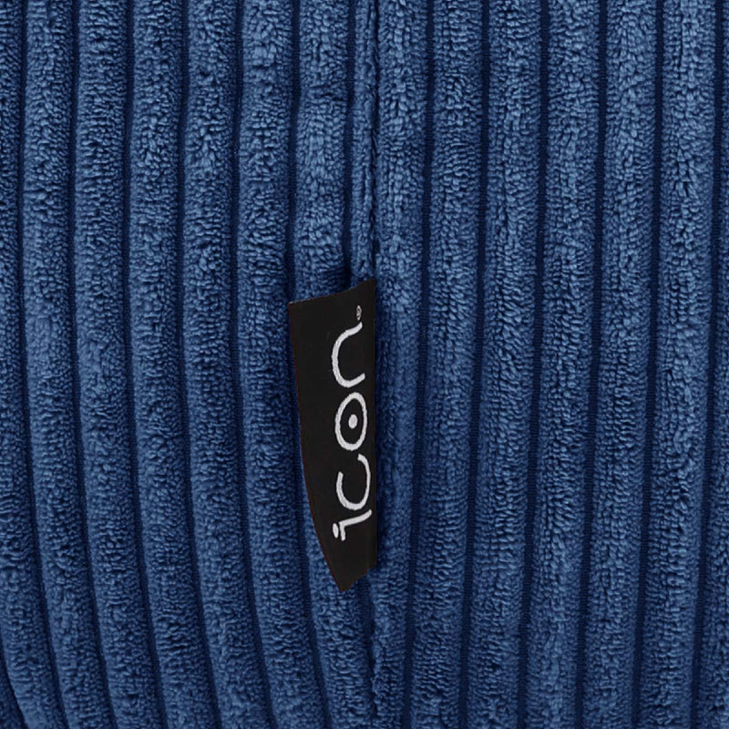 Pouf classique Kingston en velours côtelé, bleu marine