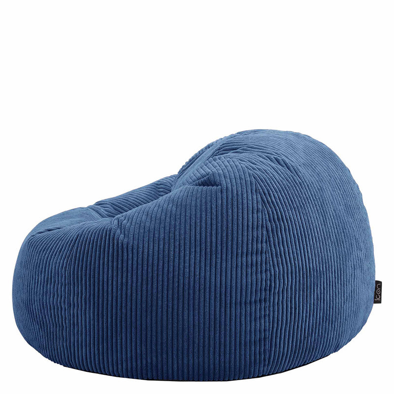Pouf classique Kingston en velours côtelé, bleu marine