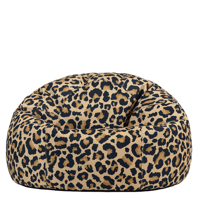 Pouf classique en tissu Kingston imprimé léopard, multicolore