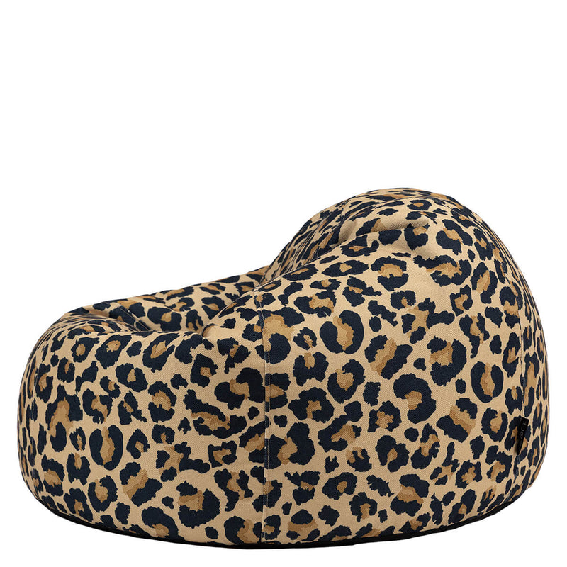 Pouf classique en tissu Kingston imprimé léopard, multicolore