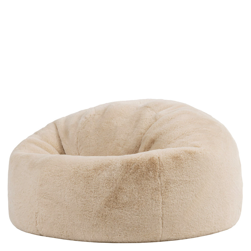 Pouf classique en fausse fourrure Kingston, naturel