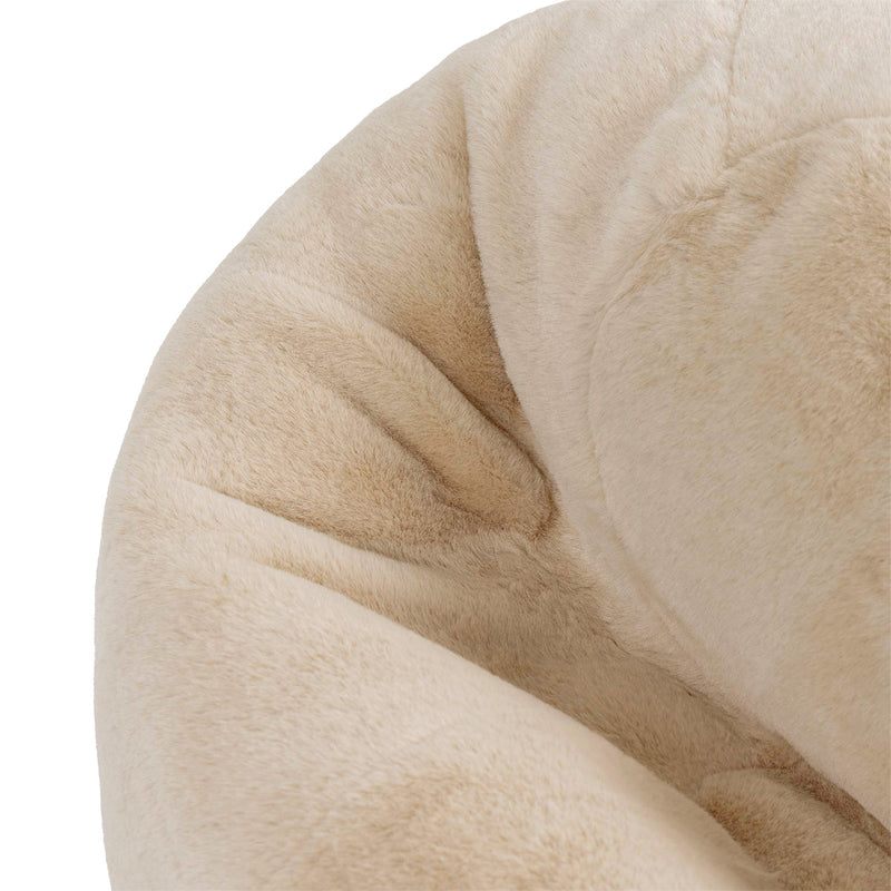 Pouf classique en fausse fourrure Kingston, naturel