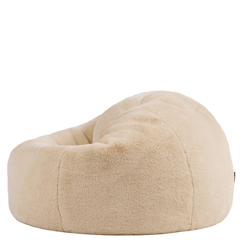Pouf classique en fausse fourrure Kingston, naturel