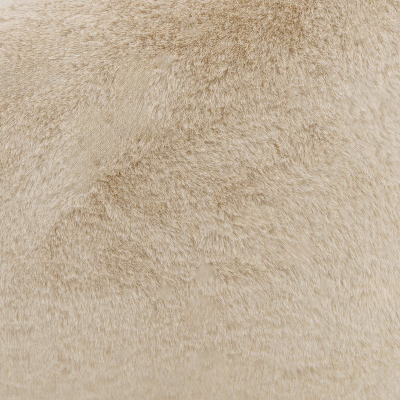 Pouf classique en fausse fourrure Kingston, naturel