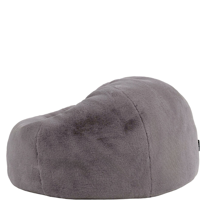 Pouf classique en fausse fourrure Kingston, gris clair