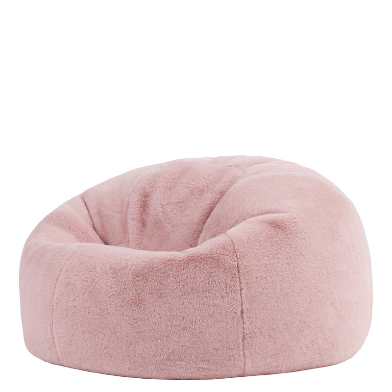 Pouf classique en fausse fourrure Kingston, rose