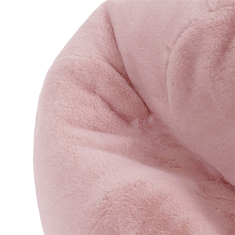 Pouf classique en fausse fourrure Kingston, rose